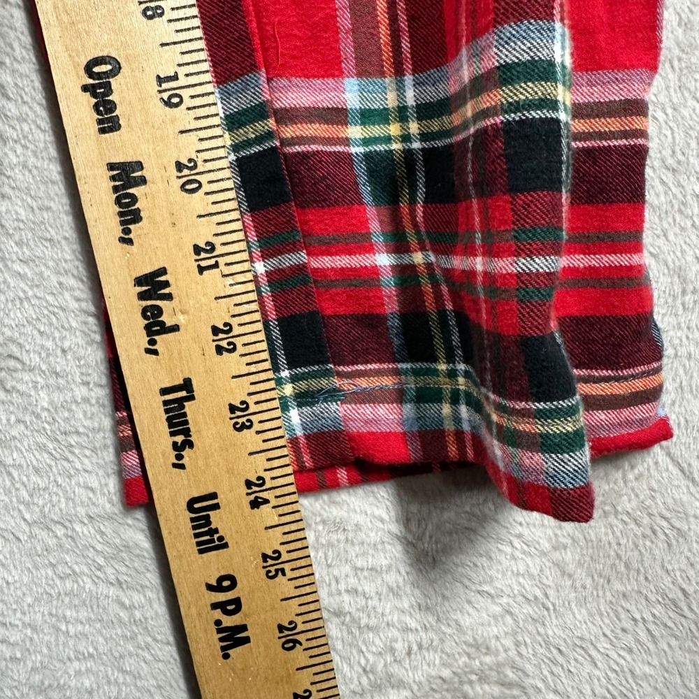 Lands End Pajama Set Womens Medium Red Plaid Flannel Cotton Holiday Sleepwear - Picture 4 of 9